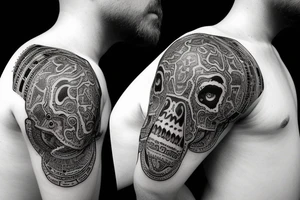 Bull skull Mandela tattoo idea