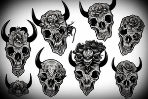 Bull skull tattoo idea
