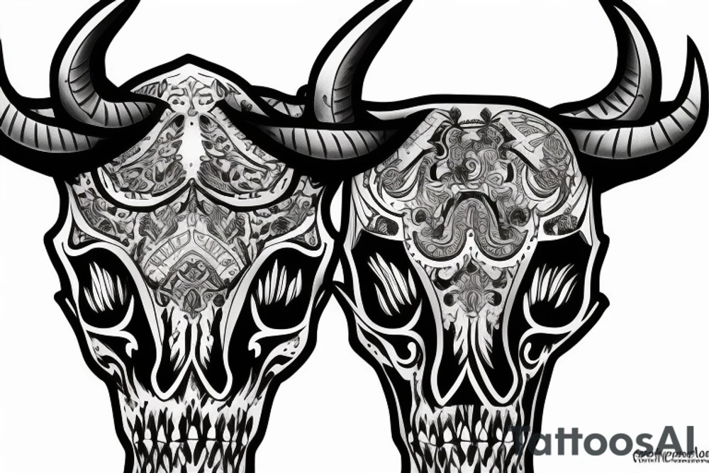 Bull skull tattoo idea