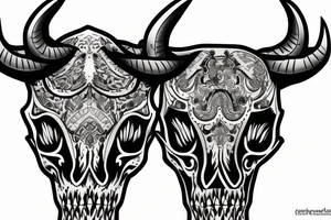 Bull skull tattoo idea