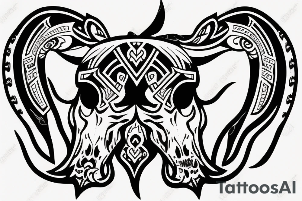 Bull skull tattoo idea