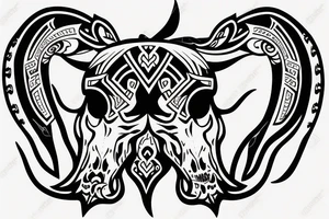 Bull skull tattoo idea