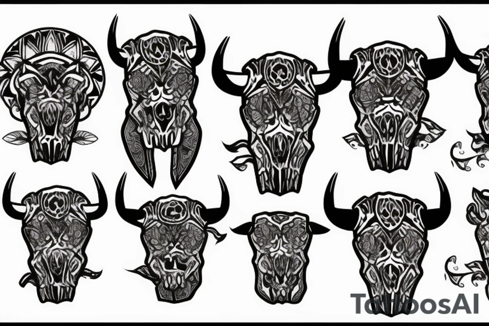 Bull skull tattoo idea