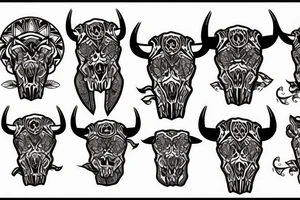 Bull skull tattoo idea
