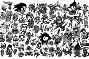 sleeve tattoo video game characters tattoo idea