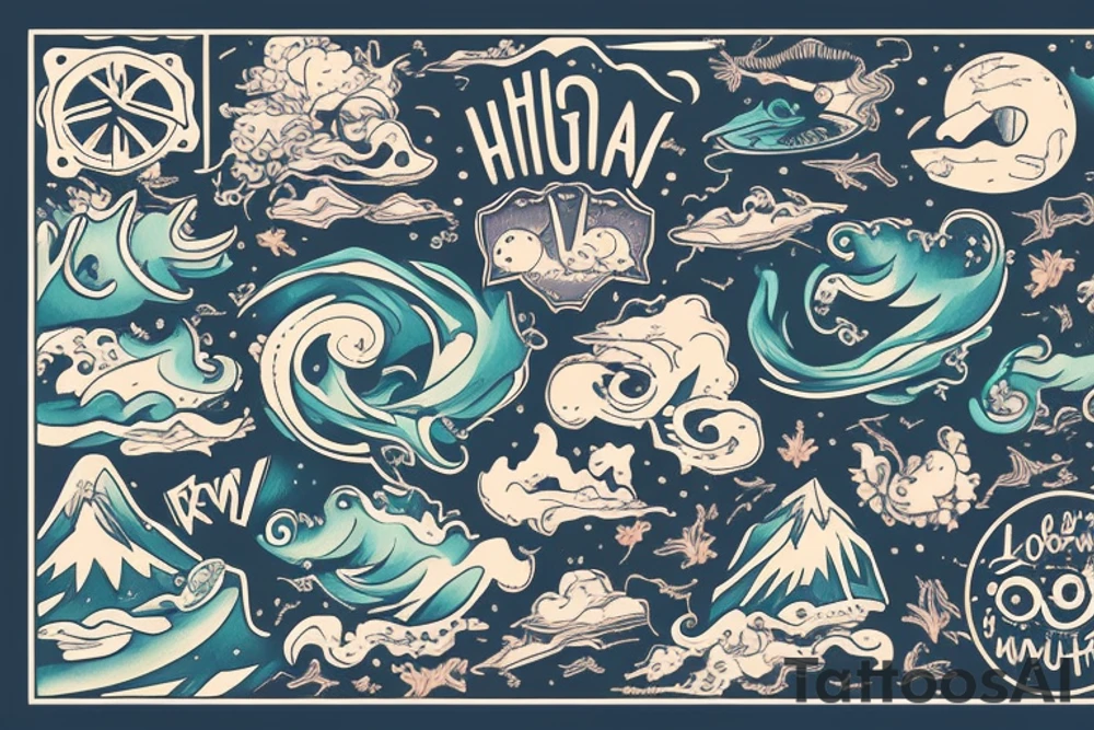 High Up On A Mountain A Sea Down Below It's Easy To Lose Yourself I Know tattoo idea