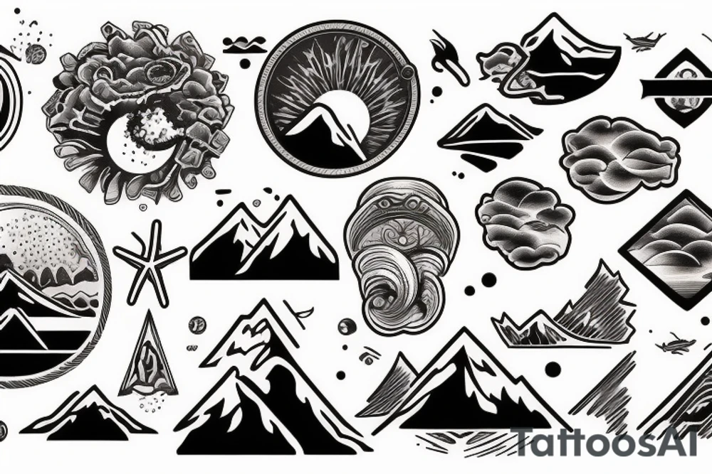 Mountains and Sea tattoo idea