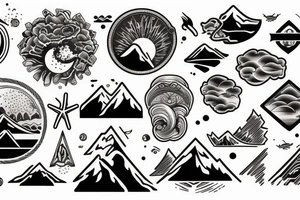 Mountains and Sea tattoo idea