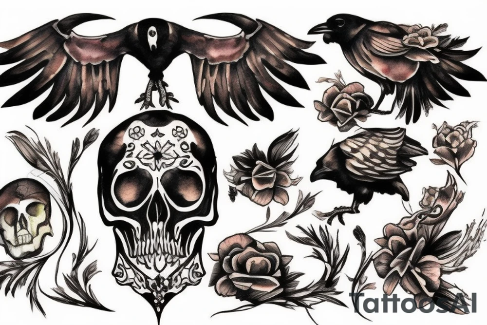 Crow Skull tattoo idea