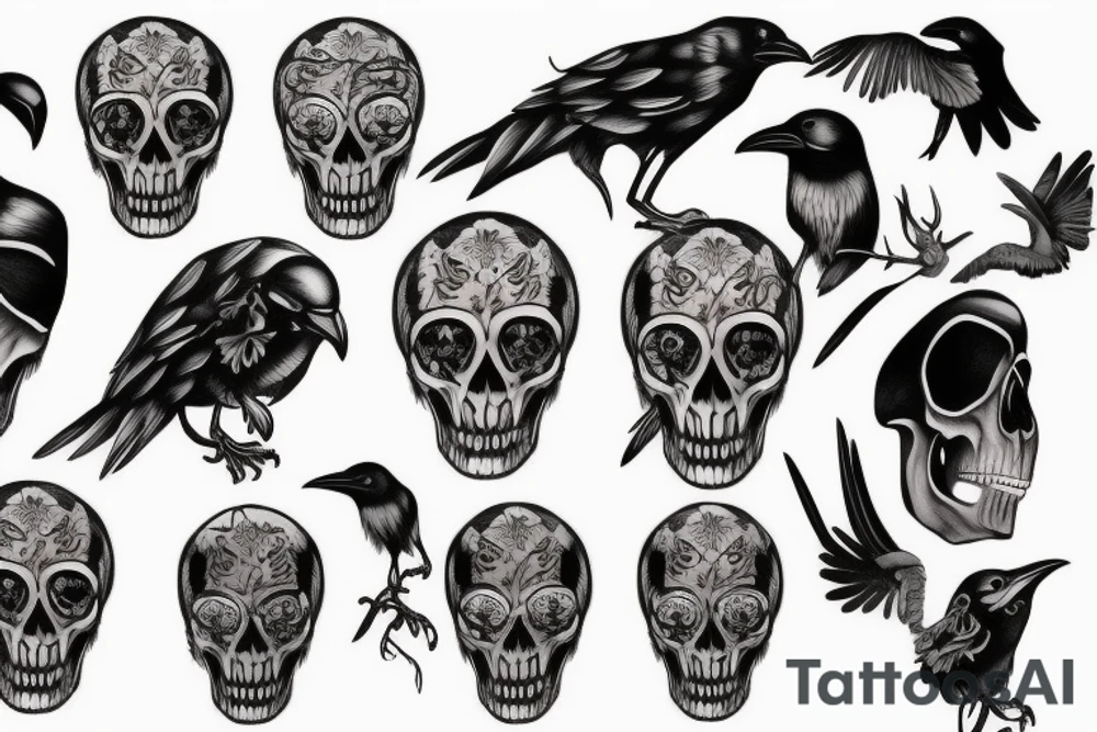 Crow Skull tattoo idea