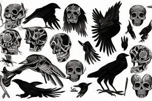 Crow Skeleton tattoo idea