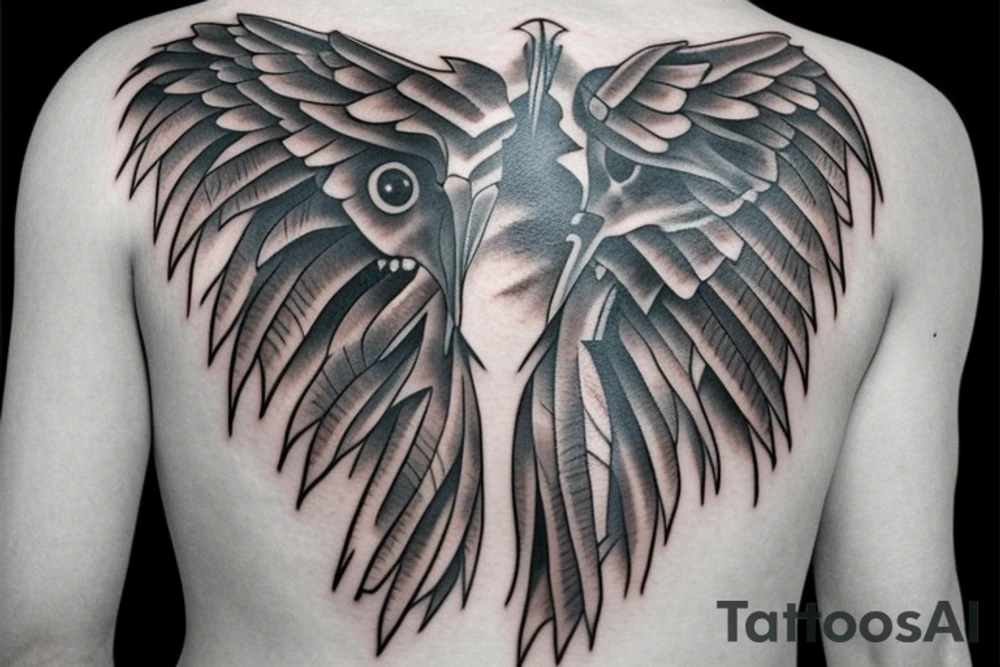 Crow Skeleton tattoo idea