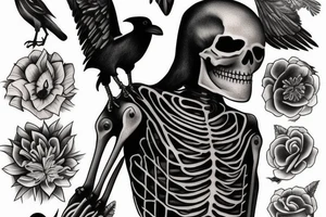 Crow Skeleton tattoo idea