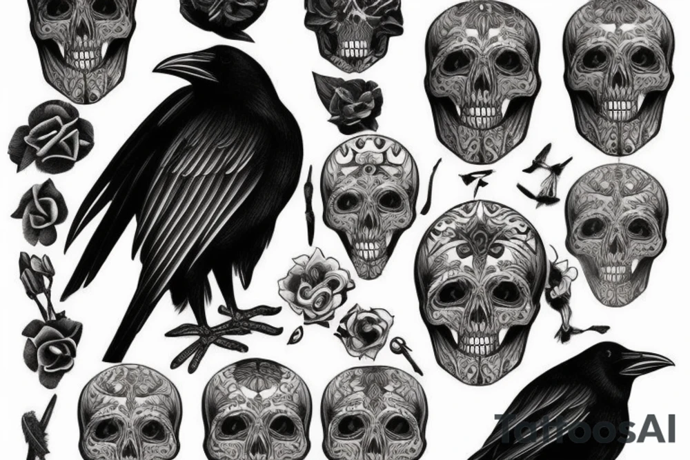 Crow Skeleton tattoo idea