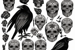 Crow Skeleton tattoo idea