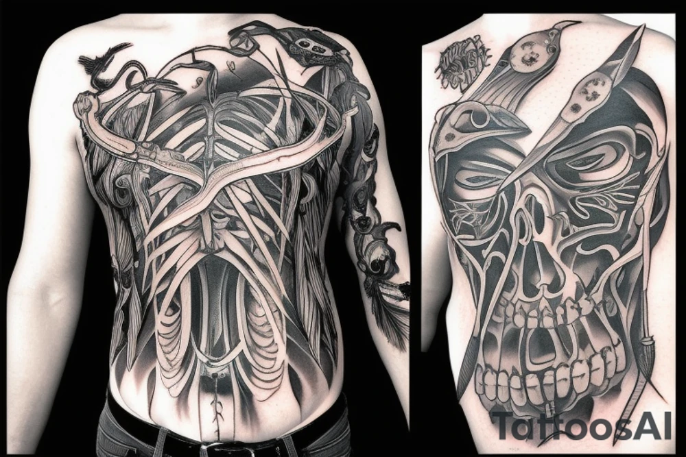 Crow Skeleton tattoo idea