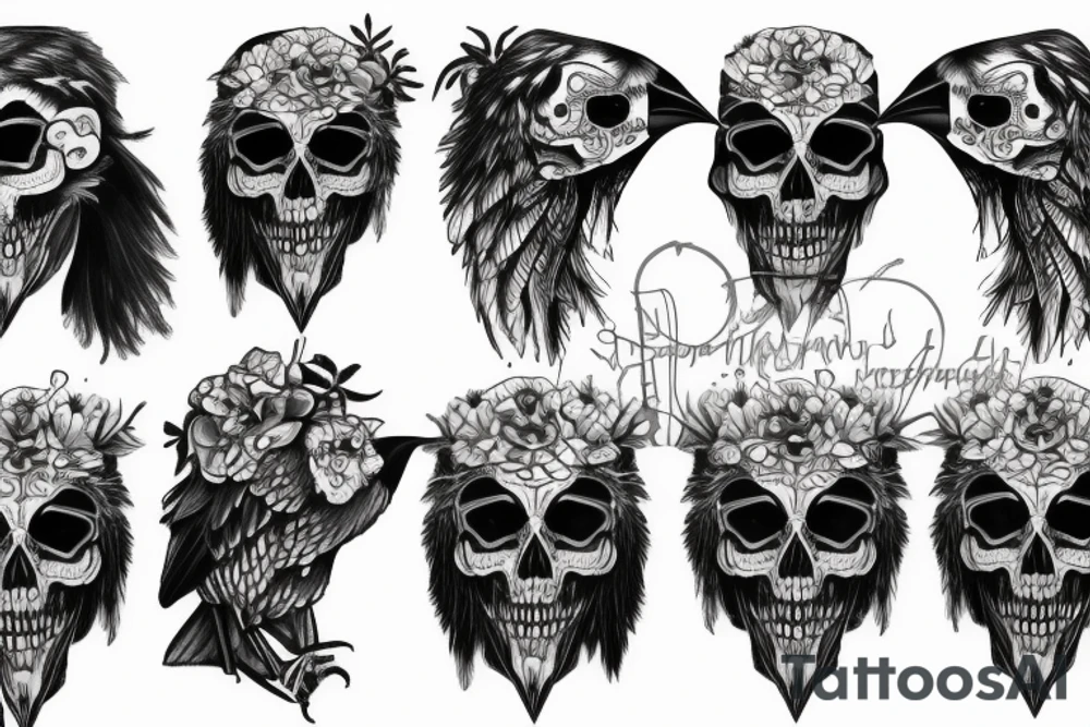 Crow Skeleton tattoo idea