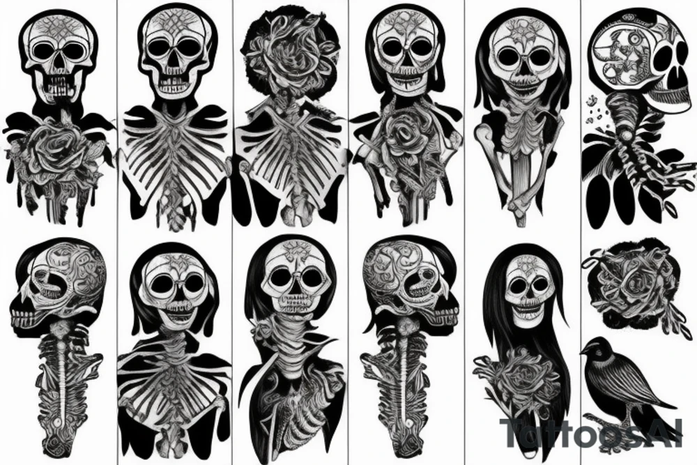 Crow Skeleton tattoo idea