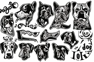 Dog with a bone tattoo idea