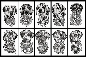 Dog with a bone tattoo idea
