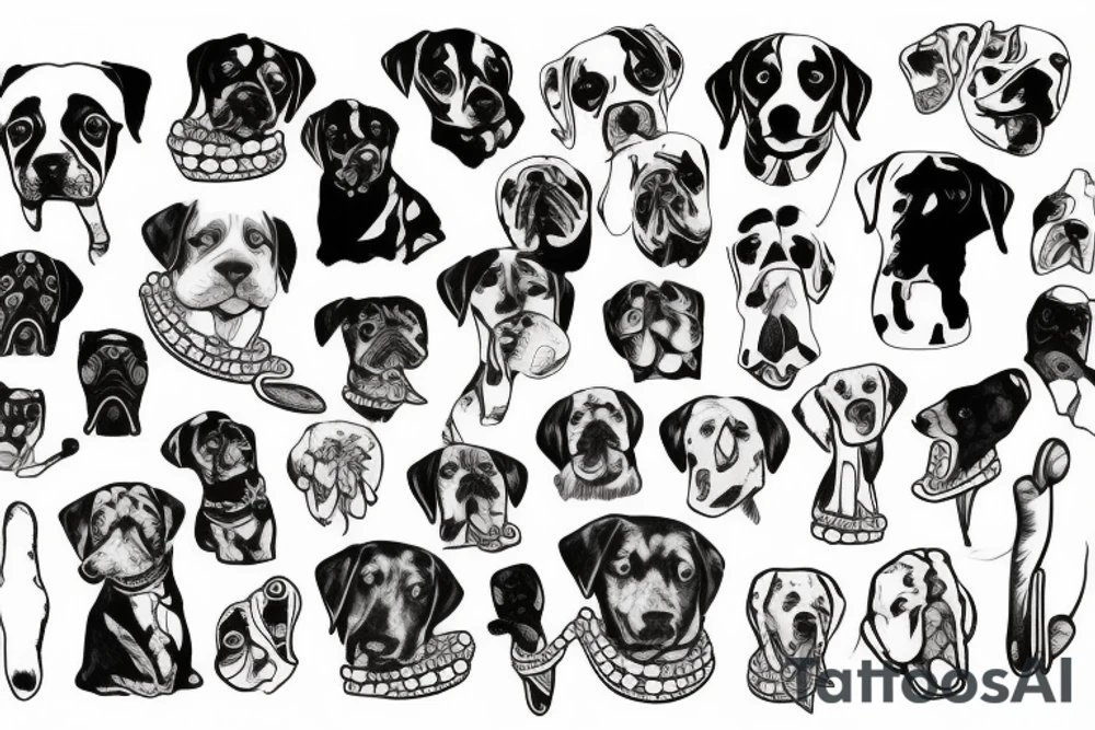 Dog with a bone tattoo idea