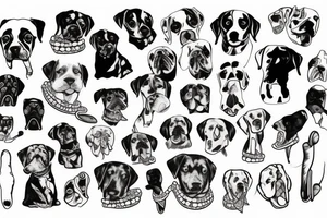 Dog with a bone tattoo idea