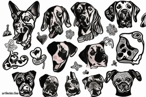 Dog with a bone tattoo idea