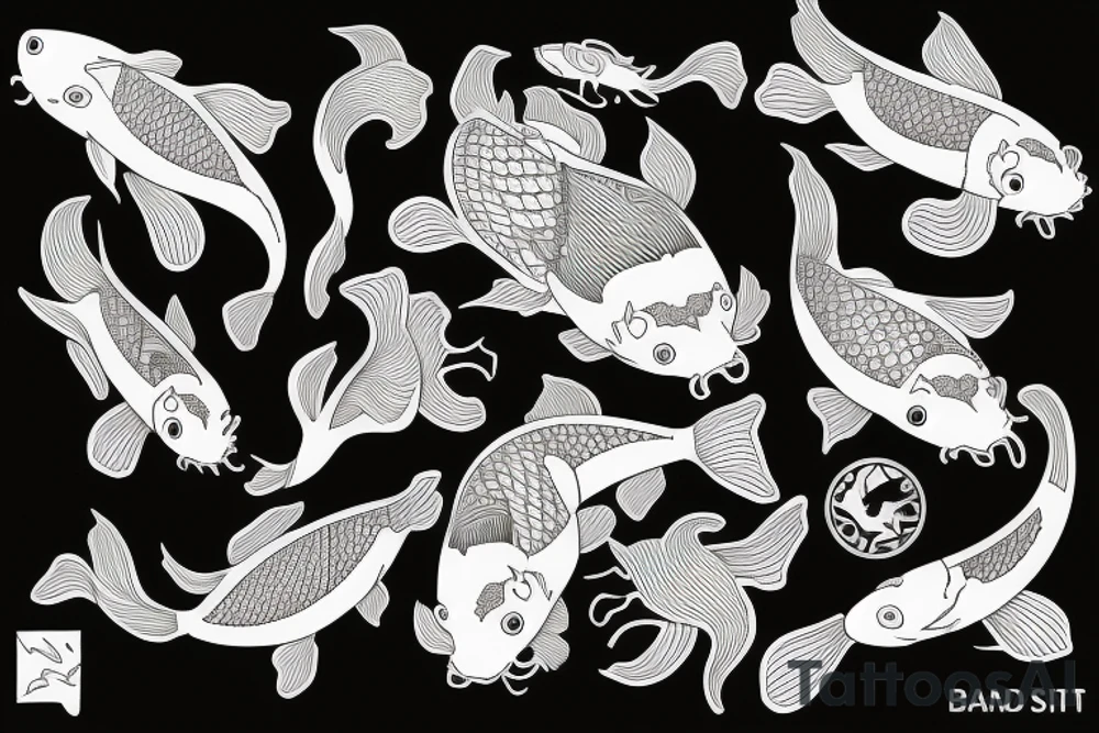 Koi Fish with its skeleton leaving its body tattoo idea