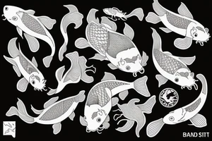 Koi Fish with its skeleton leaving its body tattoo idea