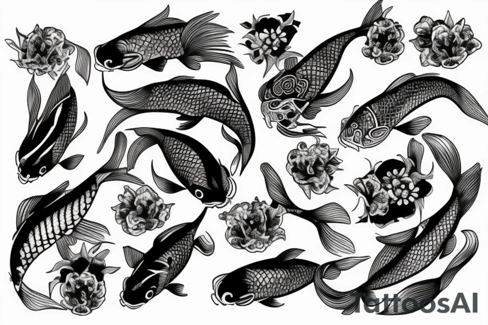 Koi Fish skeleton tattoo idea