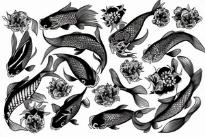 Koi Fish skeleton tattoo idea