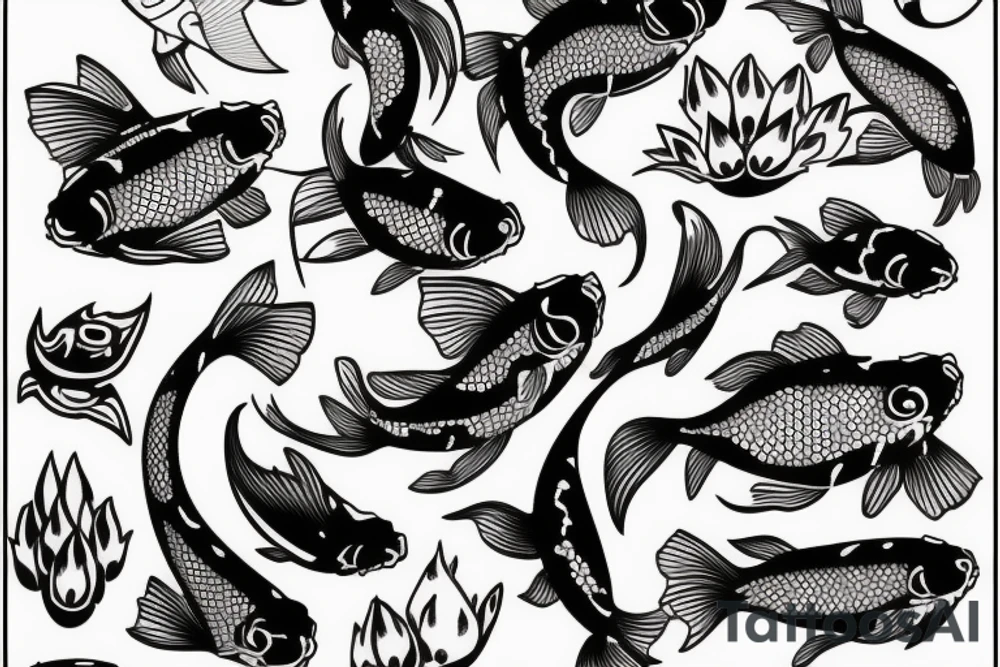 koi fish shedding tattoo idea