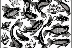 koi fish shedding tattoo idea