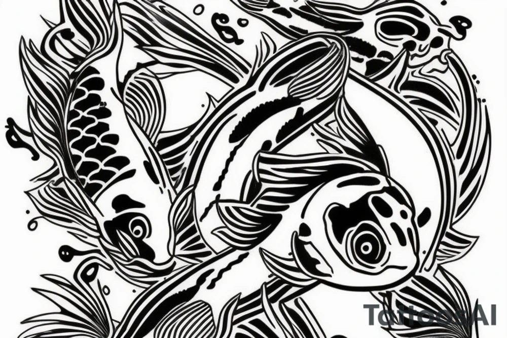 koi fish shedding tattoo idea
