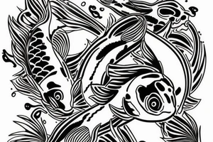 koi fish shedding tattoo idea