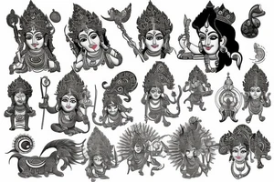 Hindu gods tattoo idea