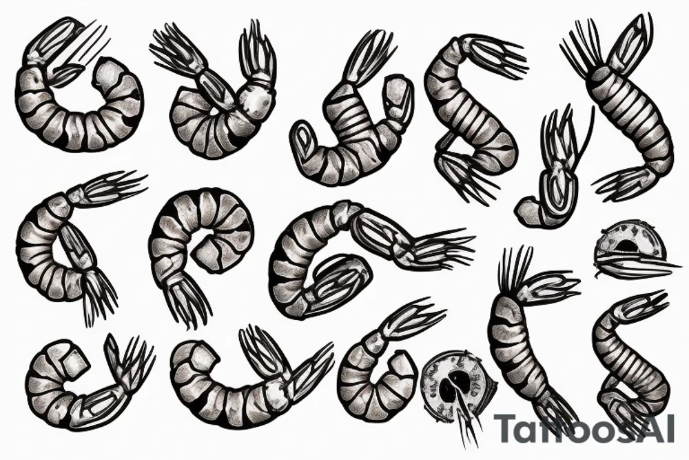 cartoon shrimp tattoo idea