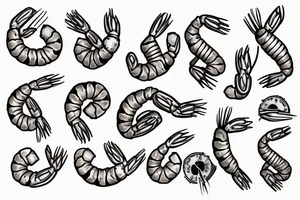 cartoon shrimp tattoo idea