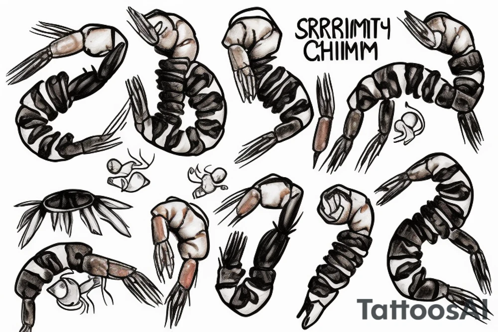cartoon shrimp tattoo idea