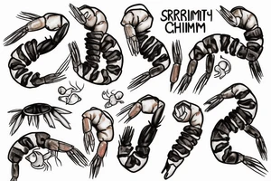 cartoon shrimp tattoo idea