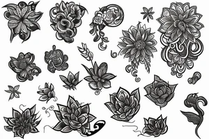 Psychedelic chains with flowers blooming on them tattoo idea