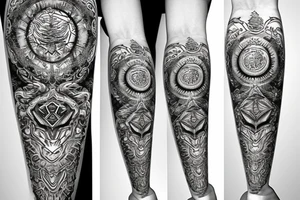 Psychedelic metal chains with stardust tattoo idea