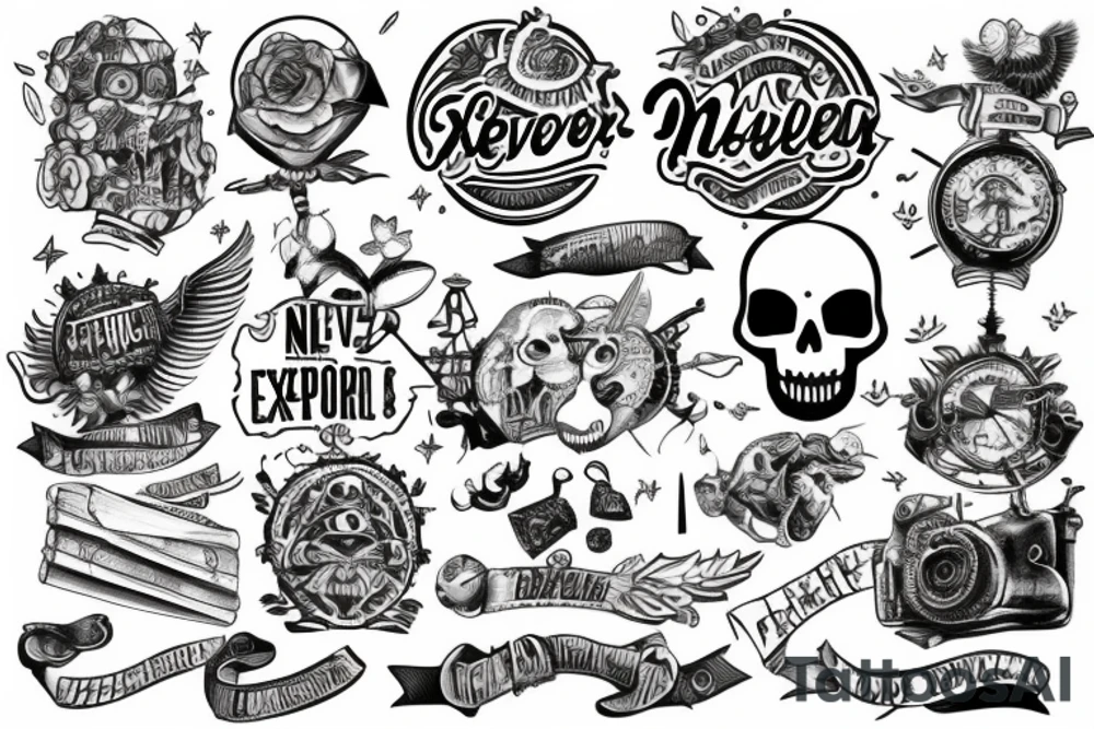 "NEVER STOP EXPLORING" tattoo idea
