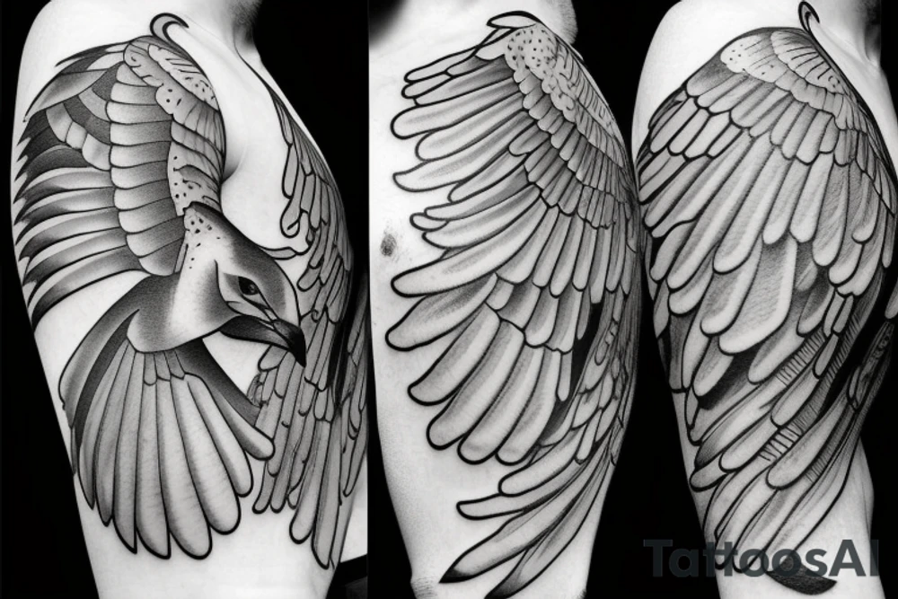 Seagull fighting tattoo idea