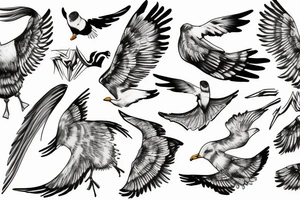 Seagull fighting tattoo idea
