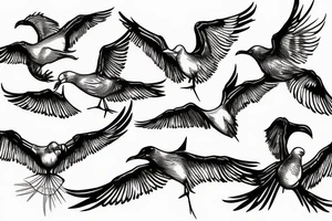 Seagulls fighting tattoo idea