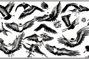 Seagulls fighting tattoo idea