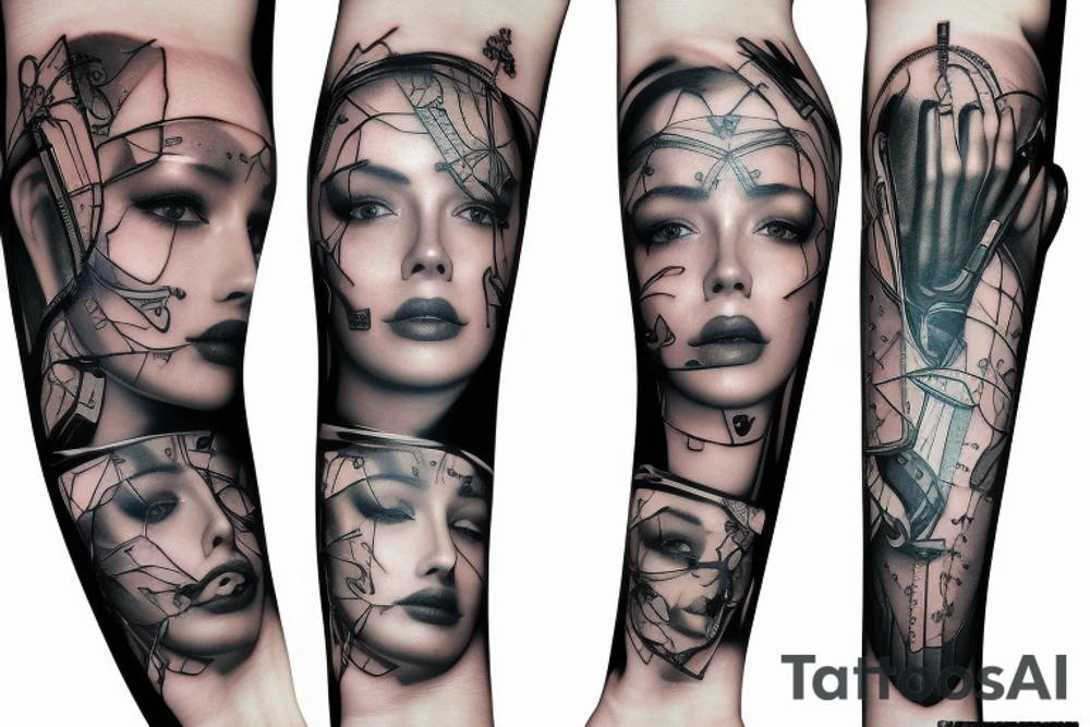 bionic, artificial forearm tattoo idea