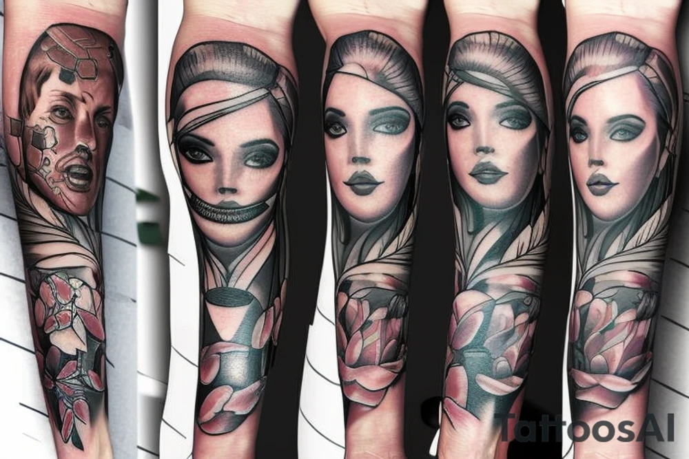 bionic, artificial forearm tattoo idea