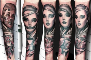 bionic, artificial forearm tattoo idea
